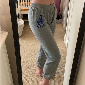 LA Dodgers VS Pink Cropped Sweatpants